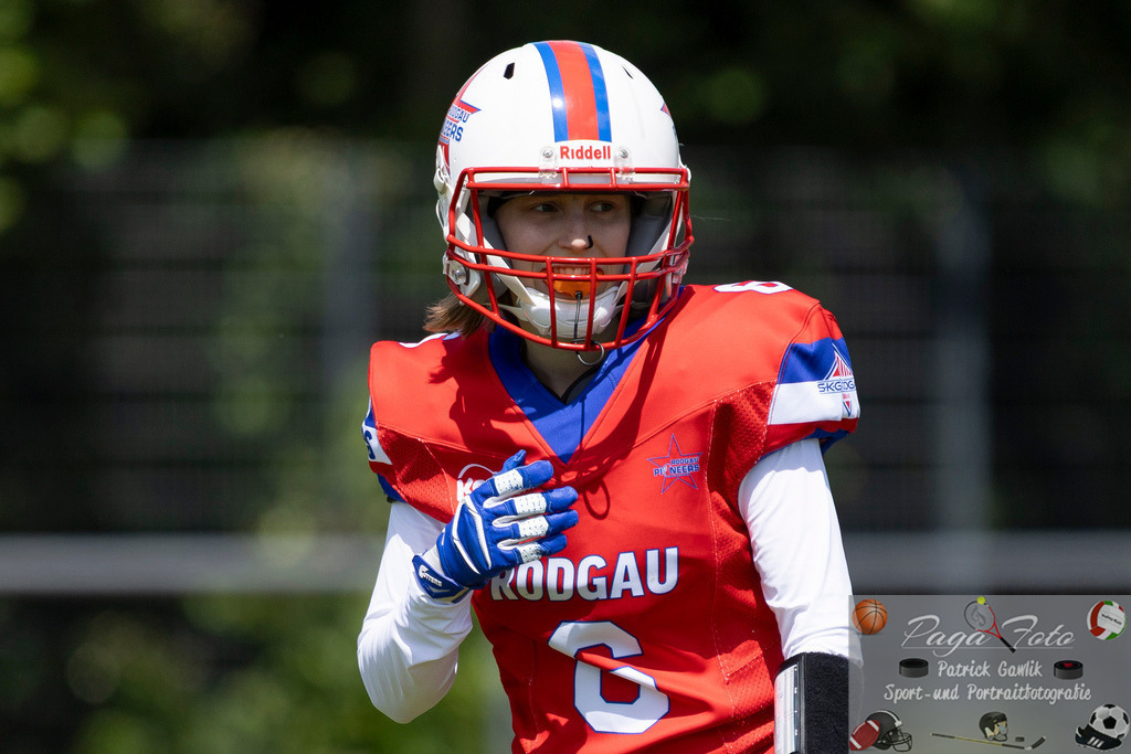 GFLW 1: German Football League Women 1: Rodgau Pioneers Ladies - Stuttgart Scorpions Sisters, 07.06.2026 | Lara Konrath (Rodgau Pioneers Ladies #6), Freisteller, Portrait / Porträt, Rodgau Pioneers Ladies - Stuttgart Scorpions Sisters, Rodgau, Maingau-Energie-Stadion "Am Weichsee", 7.6.2026 - Realisiert mit Pictrs.com