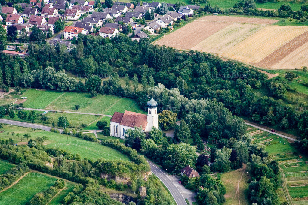 Luftbild: Kapelle St. Stephanus im Ortsteil Poltringen in Ammerbuch im Bundesland Baden-Württemberg in Deutschland. Foto: IMG_12282.jpg vom 02.08.2008 durch Werner Riehm/FLY-FOTO.de