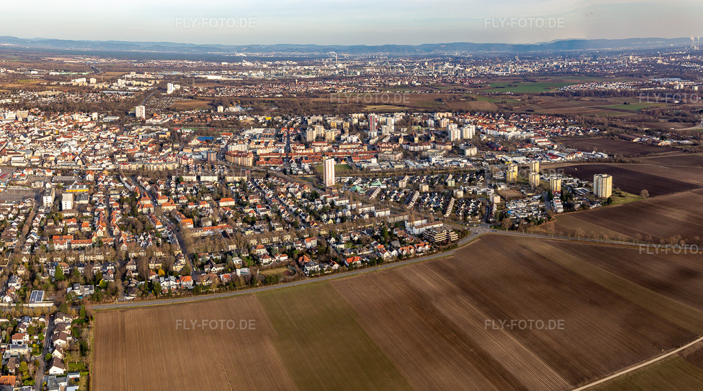 Luftbild: Süd in Frankenthal im Bundesland Rheinland-Pfalz in Deutschland. Foto: IMG_130496-Pano.jpg vom 12.02.2022 durch Werner Riehm/FLY-FOTO.de – Auflösung des Originals: 7197 x 4006 px