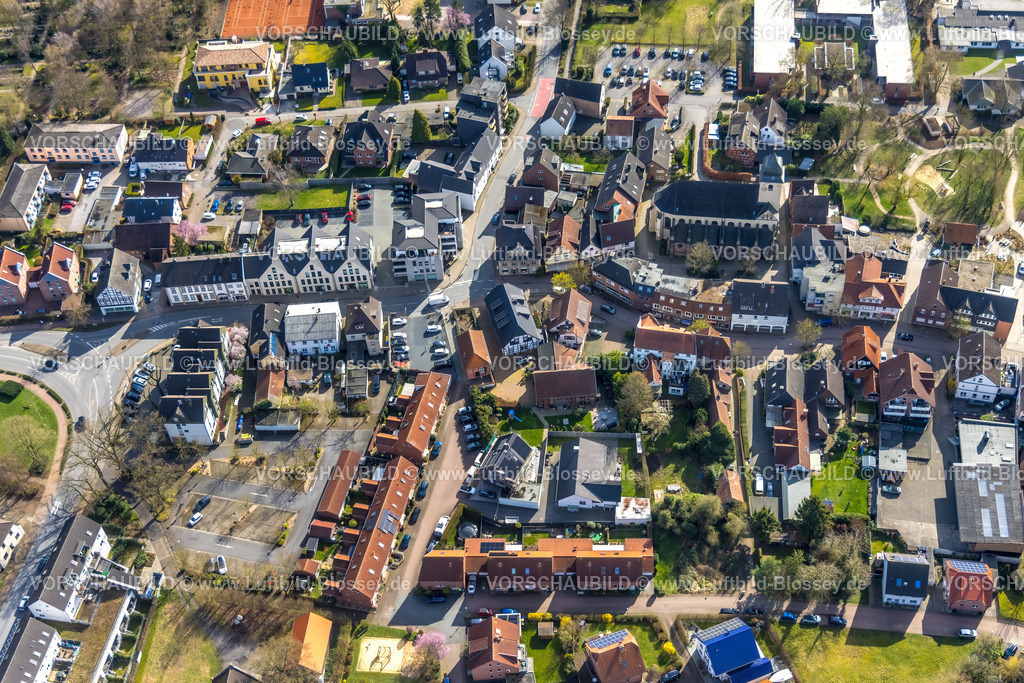 Selm260306885Bork | Luftbild, Stadtzentrum Bork an der Hauptstraße, Parkplätze, Bork, Selm, Münsterland, Nordrhein-Westfalen, Deutschland