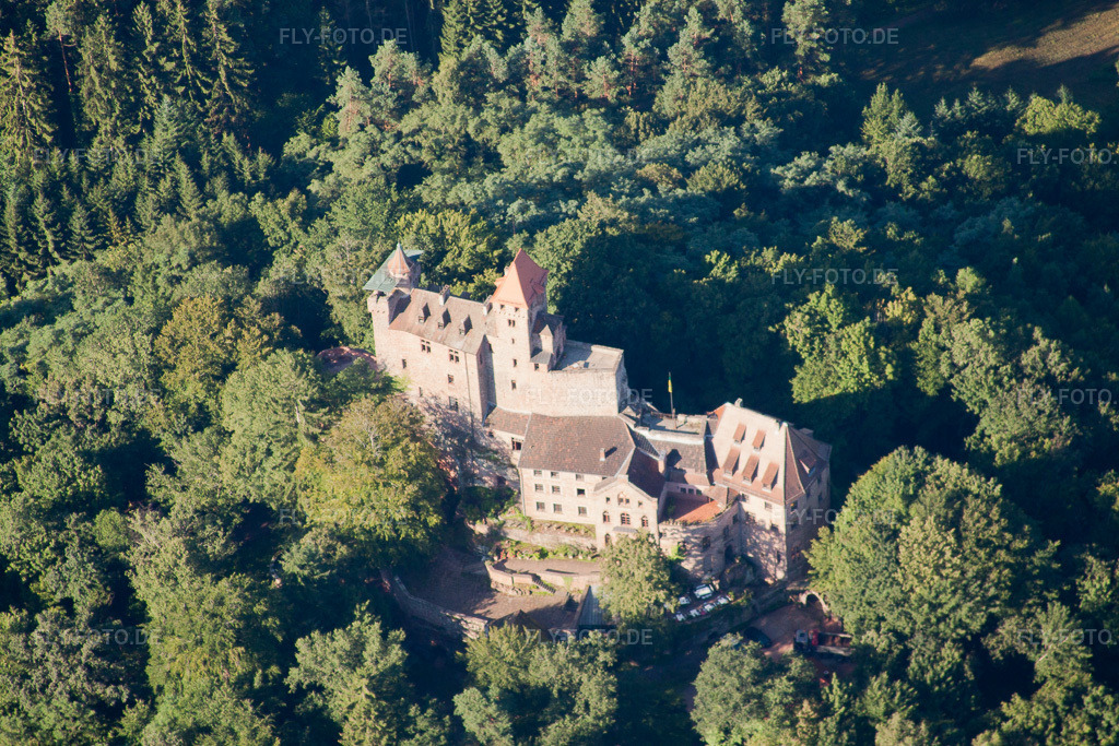 Luftbild: Erlenbach bei Dahn, Burg Berwartstein in Erlenbach bei Dahn im Bundesland Rheinland-Pfalz in Deutschland. Foto: IMG_31022.jpg vom 07.08.2010 durch Werner Riehm/FLY-FOTO.de