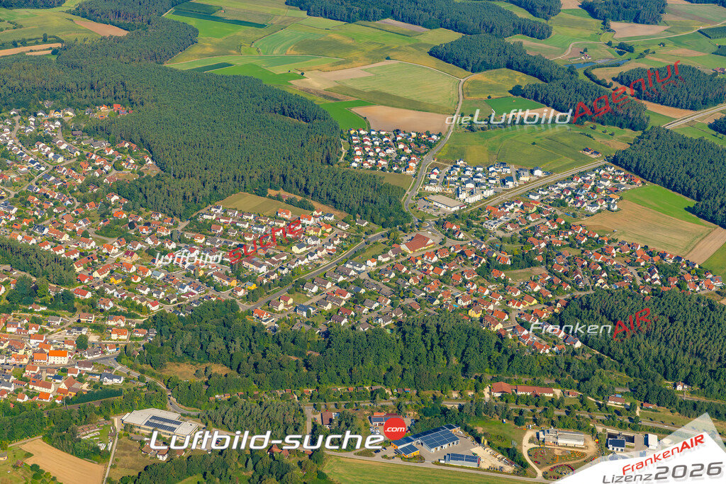 Das Luftbild zeigt : Petersgmünd Georgensgmünd - Die Luftaufnahme wurde 2024 vom UL-Flugzeug aus erstellt ( keine Drohne ) - Hochauflösende Luftaufnahme - Für grossformatige Ausdrucke geeignet. Die Geschenkidee !Mit Lizenz und Bildrechte bestellbar