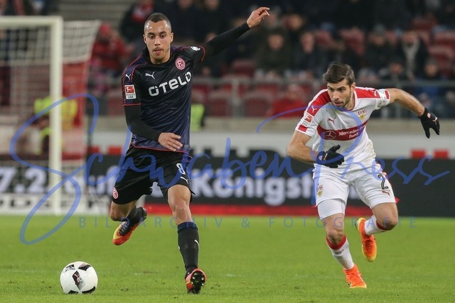 060217Ho034 | Jerome Kiesewetter (Fortuna Duesseldorf), Emiliano Adrian Insua Zapata (VfB Stuttgart)
 / 2. BL; VfB Stuttgart vs Fortuna Duesseldorf, Germany, Merceds-Benz-Arena, Stuttgart, 20170206