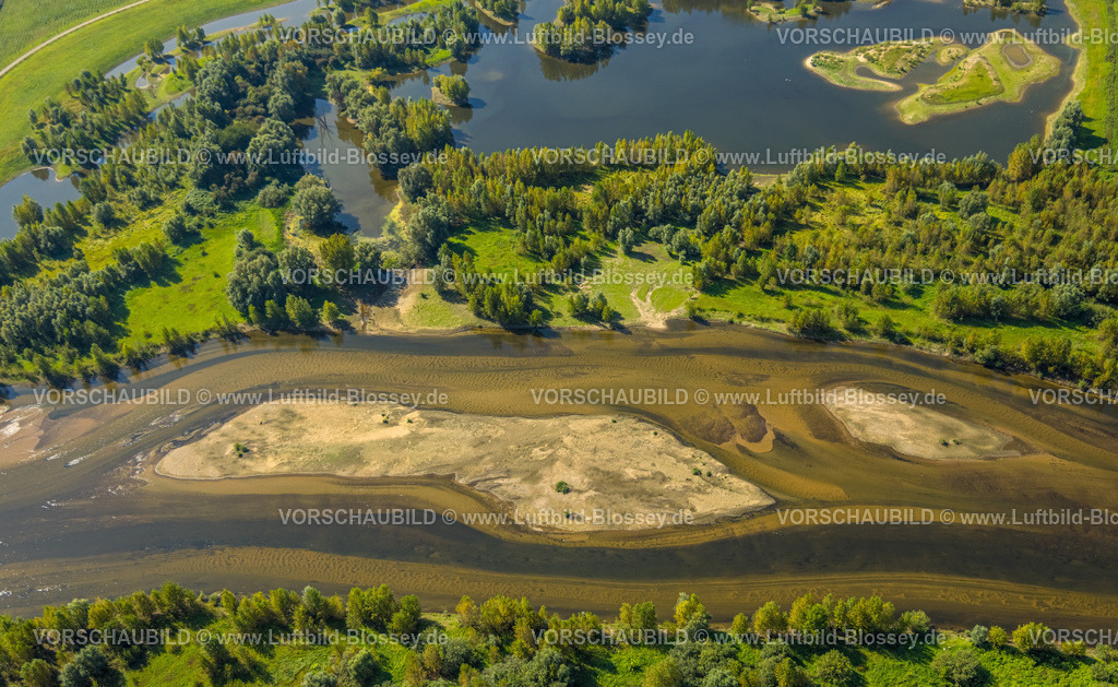 Wesel240805801Lippemuendung300dpi | Luftbild, Lipperenaturierung, Lippemündung in den Rhein, B58n Südumgehung, Lippeverlauf, Fluss Lippe, Lippeverband, , Wesel, Ruhrgebiet, Nordrhein-Westfalen, Deutschland