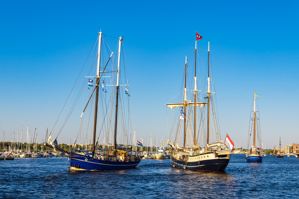 Segelschiffe auf der Warnow während der Hanse Sail in Rostock | Segelschiffe auf der Warnow während der Hanse Sail in Rostock.
