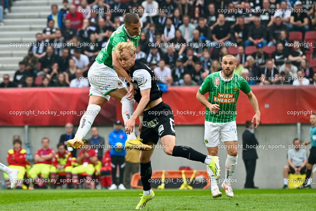 SK Puntigamer Sturm vs. SK Rapid Wien Siegerehrung, Impressionen | #55 Nenad Cvetkovic, #8 Lukas Grgic, #18 Mika Miles Biereth SK Sturm, SK Puntigamer Sturm vs. SK Rapid Wien Siegerehrung, Impressionen, SK Puntigamer Sturm vs. SK Rapid Wien Siegerehrung, Impressionen am 01.05.2024 in Klagenfurt (Wörthersee Stadion ), Austria, (Photo by Bernd Stefan)