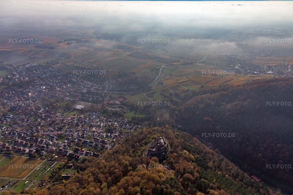Luftbild: Burg Landeck in Klingenmünster im Bundesland Rheinland-Pfalz in Deutschland. Foto: IMG_123703.jpg vom 07.11.2020 durch Werner Riehm/FLY-FOTO.de