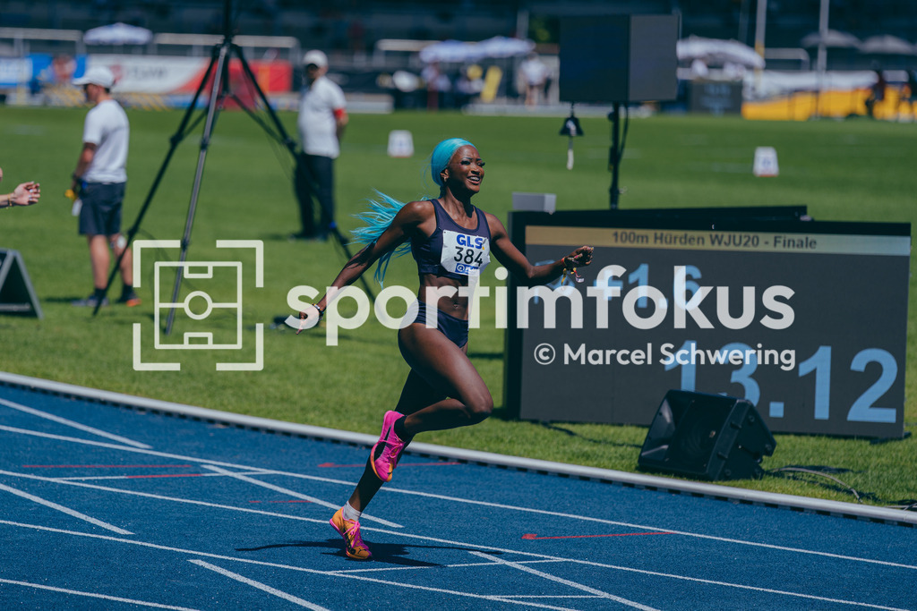 Deutsche Meisterschaften U20 / U16 2026 | Daryl Ndasi, Munich Athletics, 384, 110 Meter Hürden, Finale,Deutsche Meisterschaften der U20 &amp; U16 2026, Lohrheidestadion Bochum-Wattenscheid, 12.07.2026. Foto: Marcel Schwering / sportimfokus - Realisiert mit Pictrs.com
