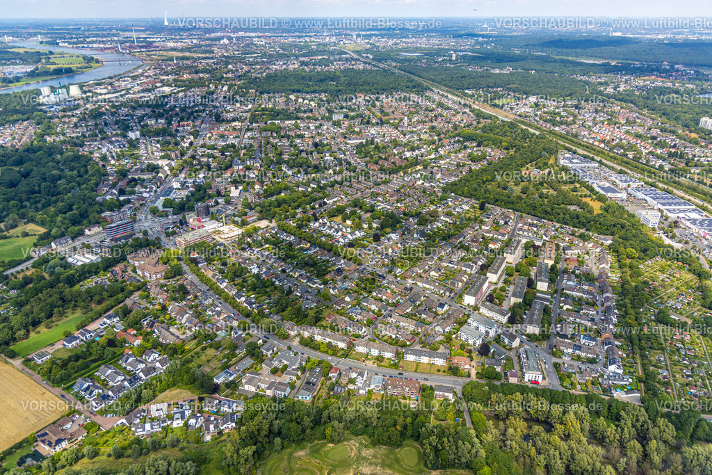Duisburg250704268Sued | Luftbild, Wohngebiet Ortsansicht Ortsteil Buchholz Afrikasiedlung, rechts Gewerbegebiet Keniastraße, Buchholz, Duisburg, Ruhrgebiet, Nordrhein-Westfalen, Deutschland