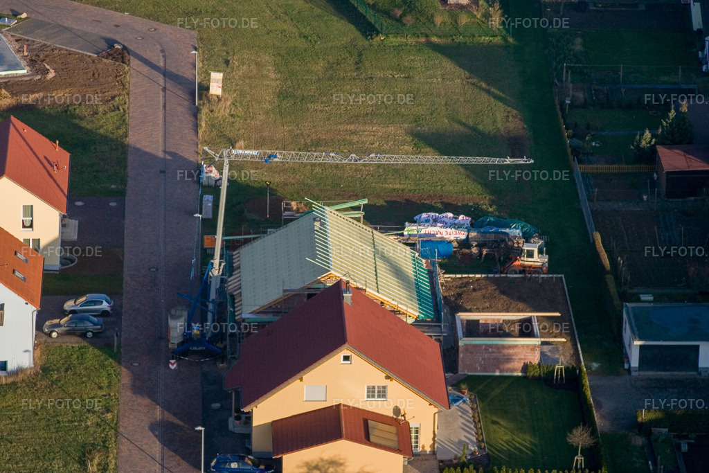 Luftbild: Im Unterfeld im Ortsteil Schaidt in Wörth im Bundesland Rheinland-Pfalz in Deutschland. Foto: IMG_14847.jpg vom 30.11.2008 durch Werner Riehm/FLY-FOTO.de