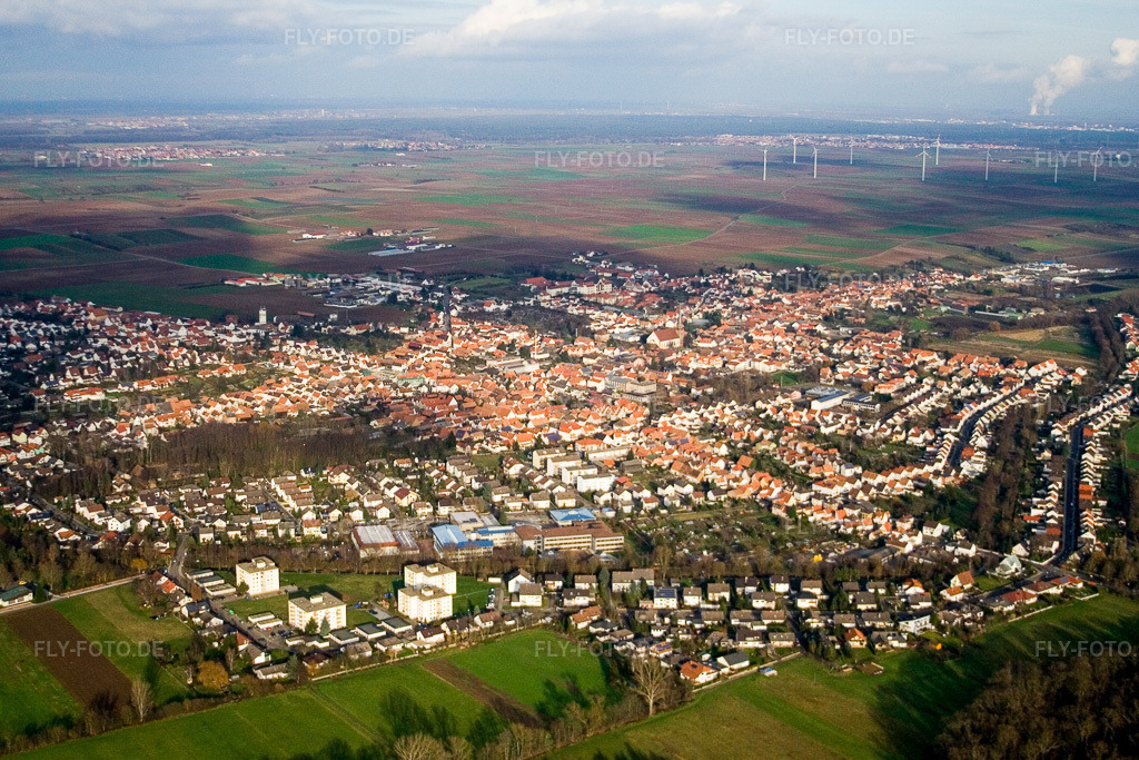 Luftbild: Herxheim von Südwesten in Herxheim bei Landau im Bundesland Rheinland-Pfalz in Deutschland. Foto: IMG_5029.jpg vom 17.12.2006 durch Werner Riehm/FLY-FOTO.de