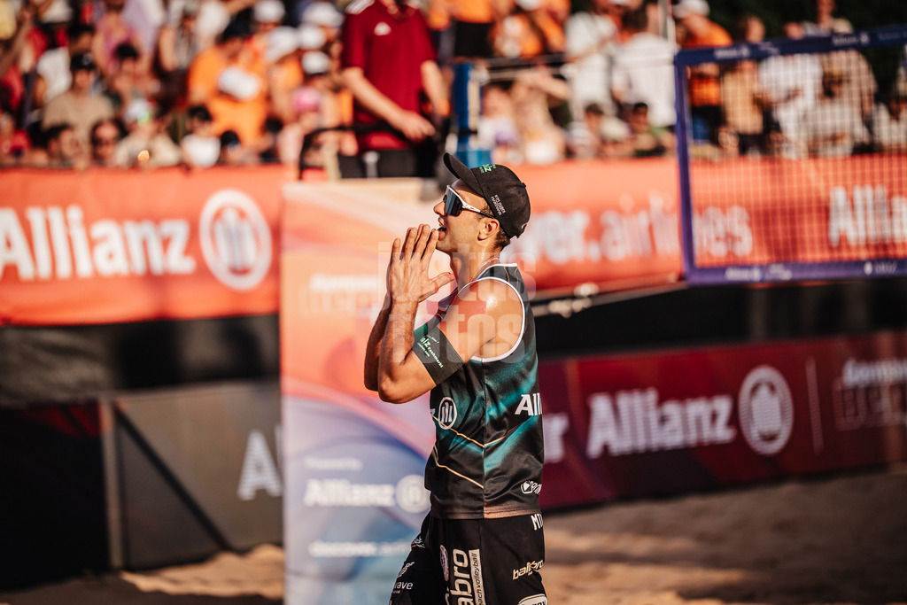 Beachvolleyball | Männer | Allianz German Beach Tour 2025 | Tourstop München | 05.07.2025 | Kim Huber ärgert sich
