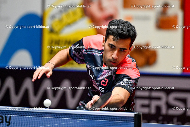 AUT, Tischtennis Bundesliga Herren, SPG Wels vs SPG Linz | 18.04.2024, Wels, AUT, Tischtennis Bundesliga Herren, SPG Wels vs SPG Linz, im Bild Youssef Abdelaziz   (Linz)


// Tabletennis Mens National League between SPG Wels and SPG Linz in Wels, Austria on 2024/04/18