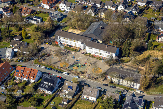 Wetter250303679 | Luftbild, Grundschule Grundschöttel und Schulhof mit Schülern, Oberwengern, Wetter, Ruhrgebiet, Nordrhein-Westfalen, Deutschland