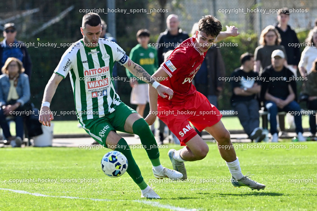 SV Donau Klagenfurt vs. SAK | #11 Luka Jerin SAK, #24 Zoran Vukovic SV Donau,  SV Donau Klagenfurt vs. SAK, SV Donau Klagenfurt vs. SAK am 11.04.2026 in Klagenfurt (Sportplat Donau ), Austria, (Photo by Bernd Stefan)