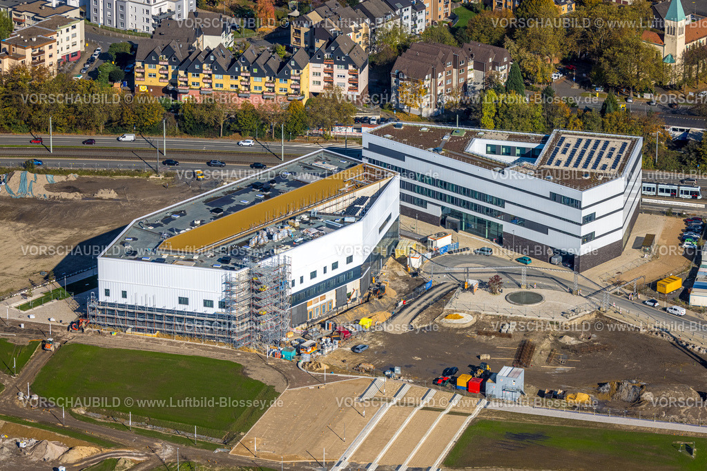 Bochum241016665 | Luftbild, Forschungszentrum ZESS der Ruhr-Universität Bochum und Zentrum für Theoretische und Integrative Neuro- und Kognitionswissenschaft (THINK), Großbaustelle Mark 51/7, Wissenschaftsquartier und Technologiequartier, O-Werk Campus, ehemaliges Opel Areal an der Autobahn A448, Altenbochum, Bochum, Ruhrgebiet, Nordrhein-Westfalen, Deutschland