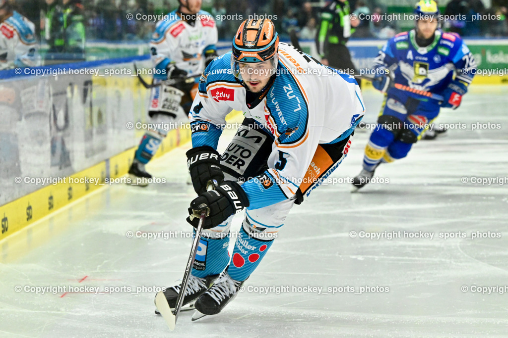 EC IDM Wärmepumpen VSV vs. STEINBACH BLACK WINGS LINZ  | #5 Wolf Raphael BLACK WINGS LINZ, EC IDM Wärmepumpen VSV vs. STEINBACH BLACK WINGS LINZ , EC IDM Wärmepumpen VSV vs. STEINBACH BLACK WINGS LINZ  am 28.01.2025 in Villach (Stadthalle Villach), Austria, (Photo by Bernd Stefan)