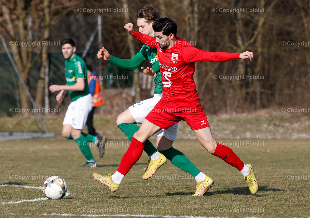 A_LUI_04032023_36 | SPORT,FUSSBALL LT1 OOE LIGA 2023 ASKOE OEDT-SC LUGSTEIN CABS FRIEDBURG 04.03.2023 IM BILD: BUENYAMIN KARATAS (OEDT) UND LEONARD JIGALOV (FRIEDBURG) FOTO:FOTOLUI