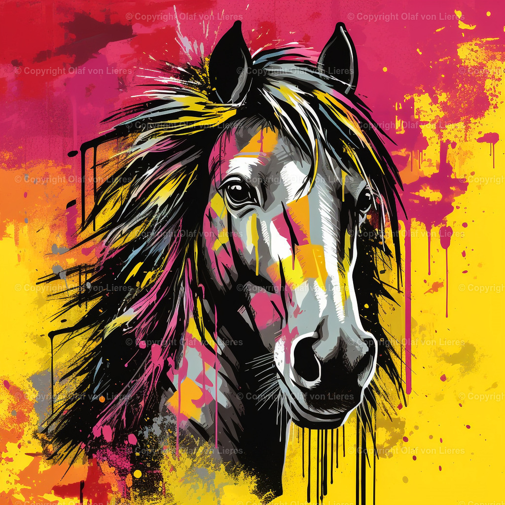 Pferdekopf bunt | Pferdekopf in bunten Farben