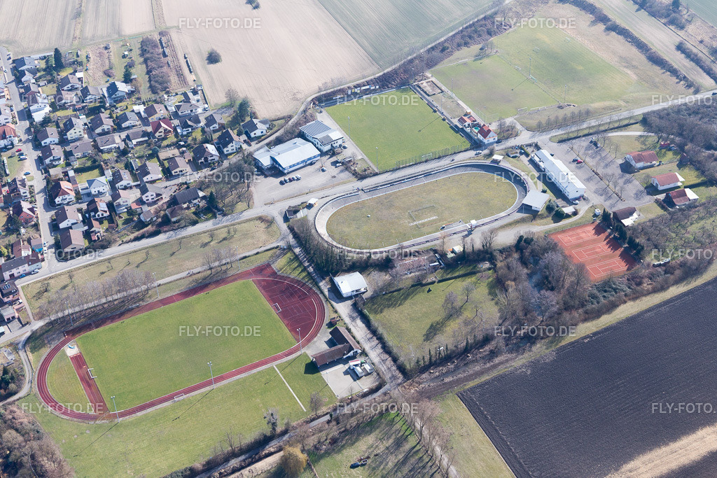 Tunverein 1900 eV | Luftbild: Tunverein 1900 eV im Ortsteil Oberhausen in Oberhausen-Rheinhausen im Bundesland Baden-Württemberg in Deutschland. Foto: IMG_097144.jpg vom 25.02.2017 durch Werner Riehm/FLY-FOTO.de - Realisiert mit Pictrs.com