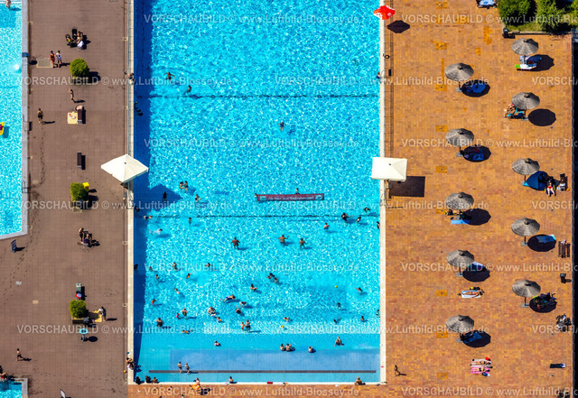 Essen230703254 | Luftbild, Grugabad im Grugapark, Badegäste, Rüttenscheid, Essen, Ruhrgebiet, Nordrhein-Westfalen, Deutschland