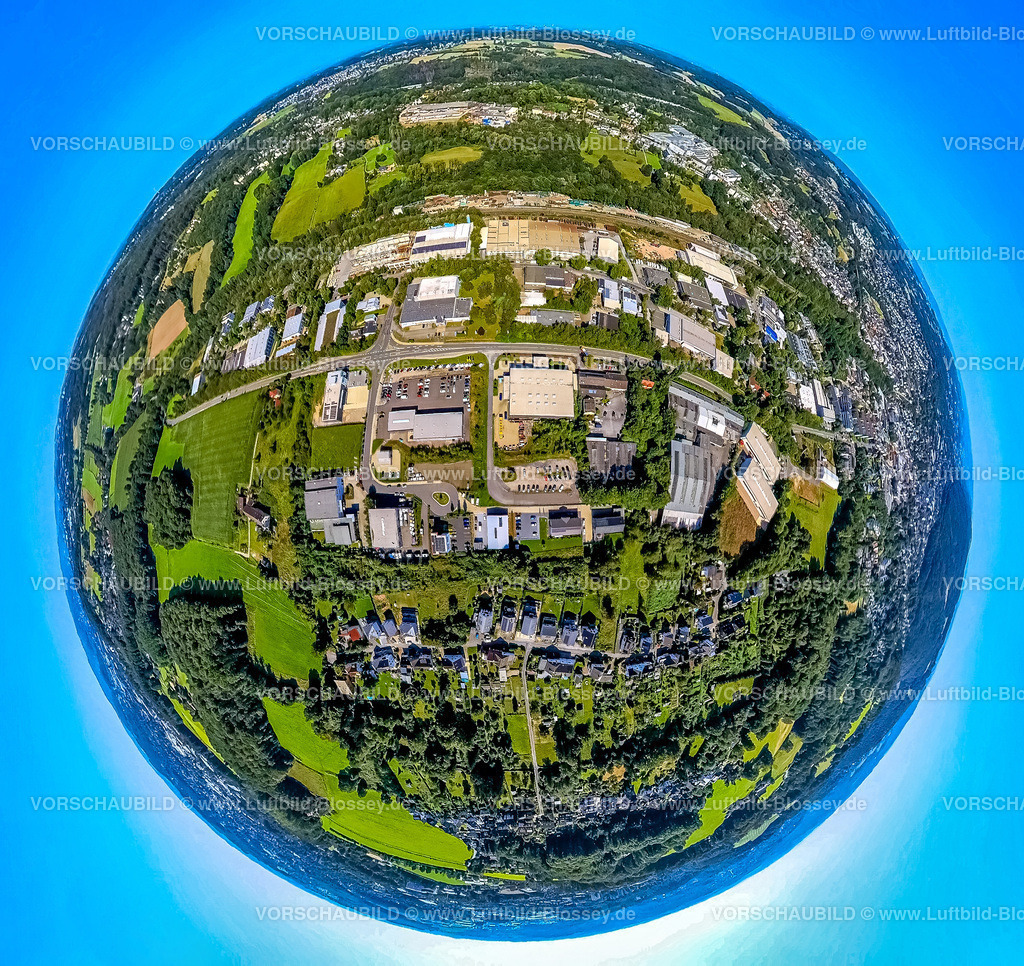 Gevelsberg240890828GewerbegebietRosendahlerStrasse | Luftbild, Gewerbegebiet Rosendahler Straße, Erdkugel, Fisheye Aufnahme, Fischaugen Aufnahme, 360 Grad Aufnahme, tiny world, little planet, fisheye Bild, , Gevelsberg, Ruhrgebiet, Nordrhein-Westfalen, Deutschland