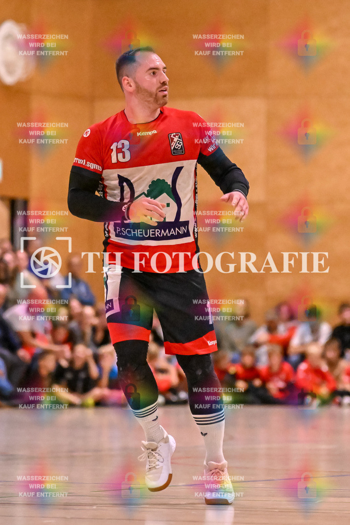 GER, SG Maulburg/Steinen - HSG Dreiland, Handball, Landesliga Suedbaden, 4. Spieltag, Saison 2024/2025, 12.10.2024 | Andre Leuchtmann (SG Maulburg/Steinen, #13)GER, SG Maulburg/Steinen - HSG Dreiland, Handball, Landesliga Suedbaden, 4. Spieltag, Saison 2024/2025, 12.10.2024Foto: TH Fotografie/Thomas Hess
