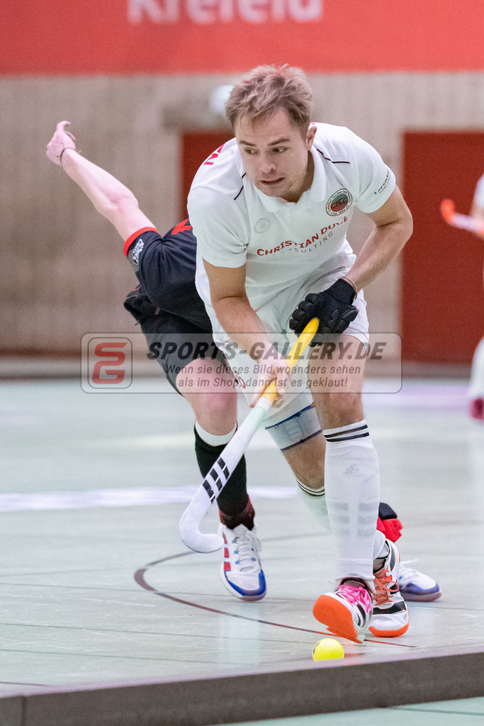 HK_20230113_102735 | 1. Bundesliga ( Halle ) Herren Crefelder HTC - DSD Düsseldorf am 13.1.2023 Crefelder HTC  ( CHTC ) Halle Glockenspitz , Krefeld , van Ehren Christian ( Crefelder HTC #16 )