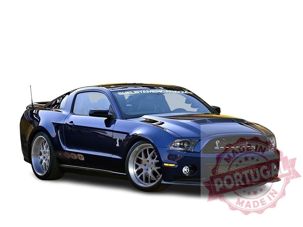 Shelby American Ford Mustang GT500 Super Snake posing on white background | Customized Shelby American Ford Mustang GT500 Super Snake posing on seamless white background - Realized with Pictrs.com
