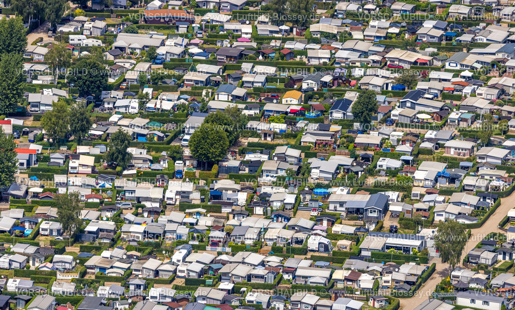 Wesel220703297 | Luftbild, Campingplatz Grav Insel am Fluss Rhein, Flürener Feld, Wesel, Niederrhein, Nordrhein-Westfalen, Deutschland