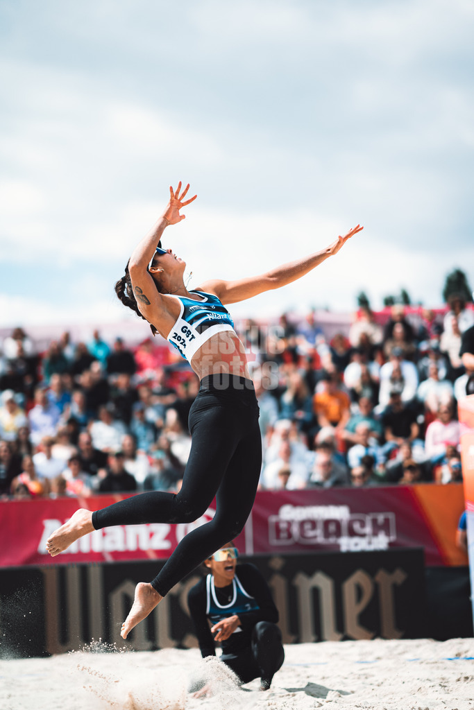 Beachvolleyball | Frauen | German Beach Tour 2024 | Tourstop Bremen | 09.06.2024 | Andressa Cavalcanti Ramalho beim Angriff