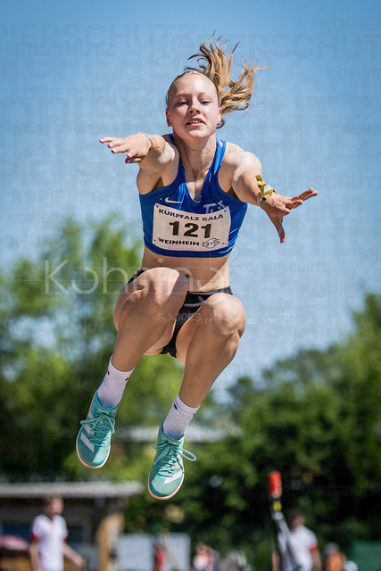 B&amp;S Kurpfalz Gala; Weinheim, 23.05.2026 | WEINHEIM, GERMANY - MAY 24:   Maja Lindenmaier (GER/TuS Höllstein) during the B&amp;S Kurpfalz Gala am 23.05.2026 at the  Sepp-Herberger-Stadium in Weinheim (Baden-Wuerttemberg / Germany).