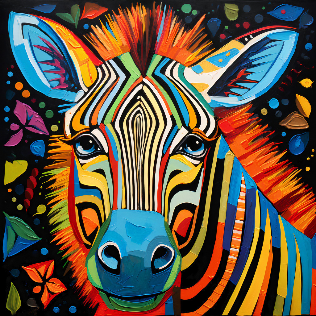 2307050 - Buntes Zebra | Modernes buntes Pop-Art-Wandbild das einfach gute Laune macht.