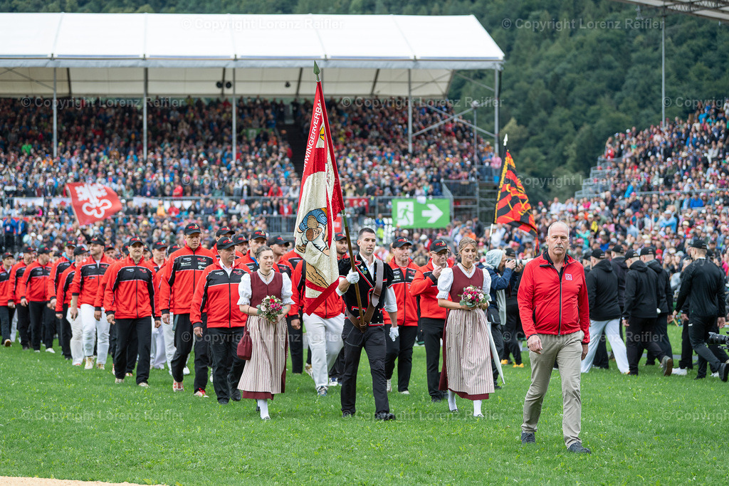 Schwingen -  ESAF 2025 Samstag Einmarsch | Mollis, 30.8.25, Schwingen - ESAF Samstag.