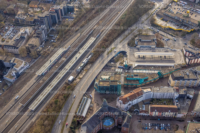Gelsenkirchen250203086Sued | Luftbild, Gelsenkirchen Hbf Hauptbahnhof mit Bahnhofsvorplatz, ZOB Busbahnhof, Neustadt, Gelsenkirchen, Ruhrgebiet, Nordrhein-Westfalen, Deutschland