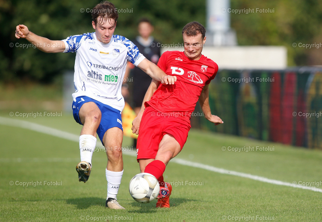 A_LUI_010924_06 | SPORT FUSSBALL REGIONALLIGA MITTE 01.09.2024 ASKOE OEDT-SK TREIBACH IM BILD :JONAS ROSSDORFER (OEDT) UND MANUEL TIALLER (TREIBACH) FOTO:FOTOLUI 