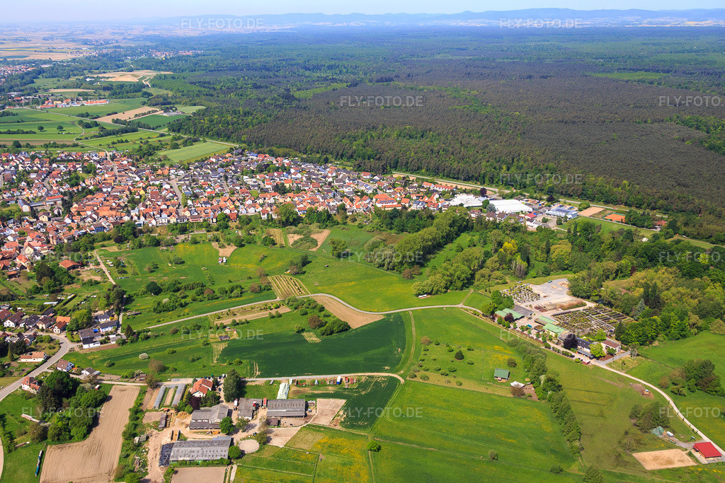 Luftbild: Ortsübersicht aus Westen in Berg im Bundesland Rheinland-Pfalz in Deutschland. Foto: IMG_078580.jpg vom 08.05.2015 durch Werner Riehm/FLY-FOTO.de