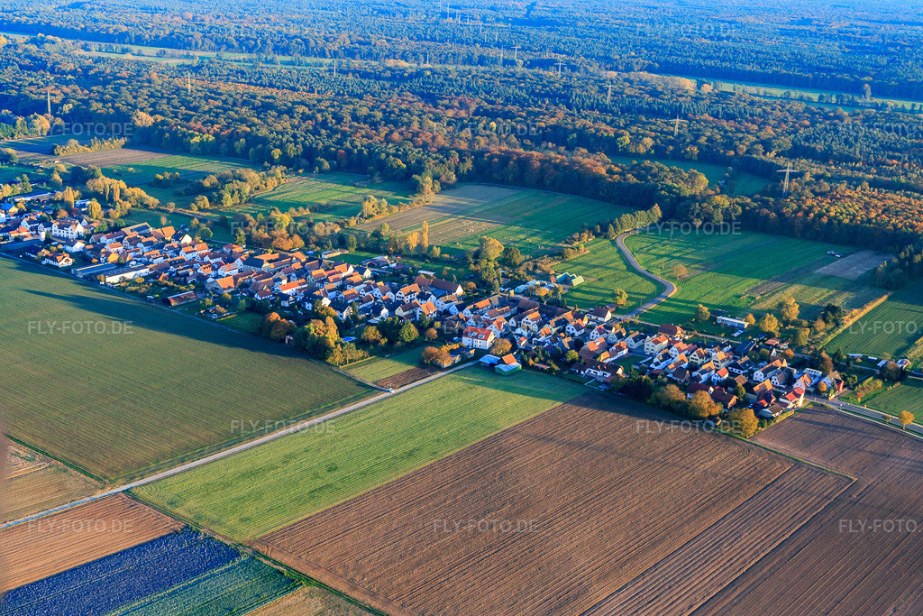 Luftbild: Saarstraße aus Nordwesten in Kandel im Bundesland Rheinland-Pfalz in Deutschland. Foto: IMG_095821.jpg vom 30.10.2016 durch Werner Riehm/FLY-FOTO.de