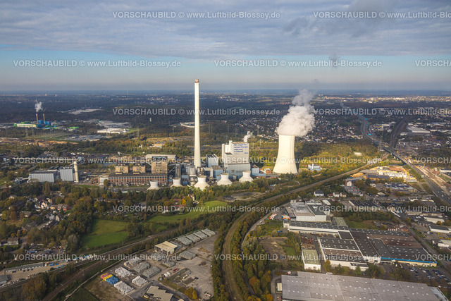 Herne241015962 | Luftbild, STEAG Heizkraftwerk Herne mit Kühlturm und Schornstein, Gewerbegebiet Baukauer Straße, Baukau-West, Herne, Ruhrgebiet, Nordrhein-Westfalen, Deutschland