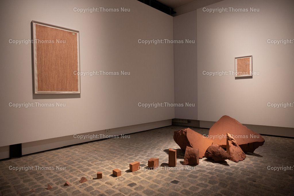 DSC_0564 | Jonas Wendelin zeigt großformatige Skulpturen und Rauminstallationen aus Ton und Lehm, basierend auf 3D‑Scans von organischen Materialien wie verrottenden Baumstämmen und archäologischen Gefäßen aus der Museums‑Sammlung. Diese Arbeiten thematisieren Material als Archiv und Informationsträger, Erosion und Zerstörung — sowohl formal als auch inhaltlich. Die Werke schaffen Spannungsfelder zwischen haptischer Realität und digitaler Wahrnehmung, und lassen Wahrnehmungskategorien wie natürlich oder künstlich verschwimmen. 
