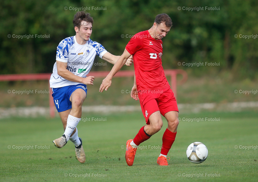A_LUI_010924_09 | SPORT FUSSBALL REGIONALLIGA MITTE 01.09.2024 ASKOE OEDT-SK TREIBACH IM BILD JONAS ROSSDORFER (OEDT) UND MANUEL TIALLER (TREIBACH) FOTO:FOTOLUI 