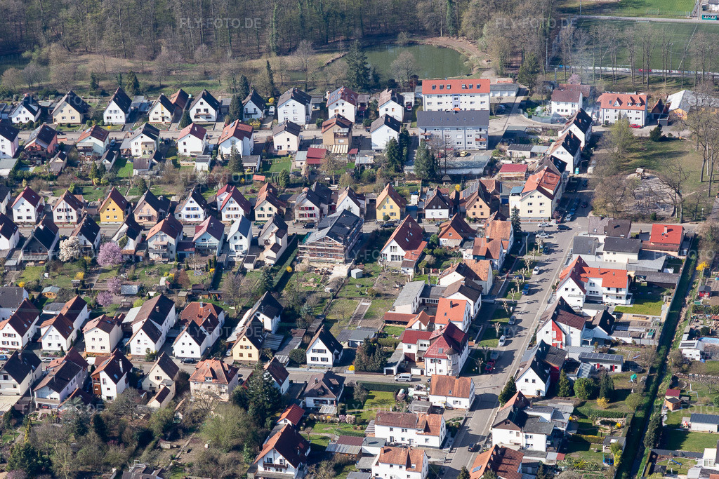 Luftbild: Siedlung in Kandel im Bundesland Rheinland-Pfalz in Deutschland. Foto: IMG_113338.jpg vom 30.03.2019 durch Werner Riehm/FLY-FOTO.de