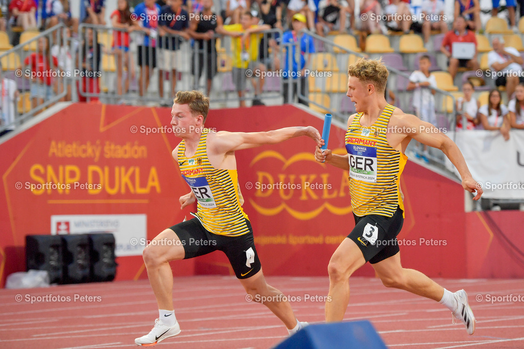 U18 EM - Tag 4_102 | European Athletics U18 Championships am 21.07.2024 in Banska Brystica; Medley-StaffelFoto: Kai Peters - Realisiert mit Pictrs.com