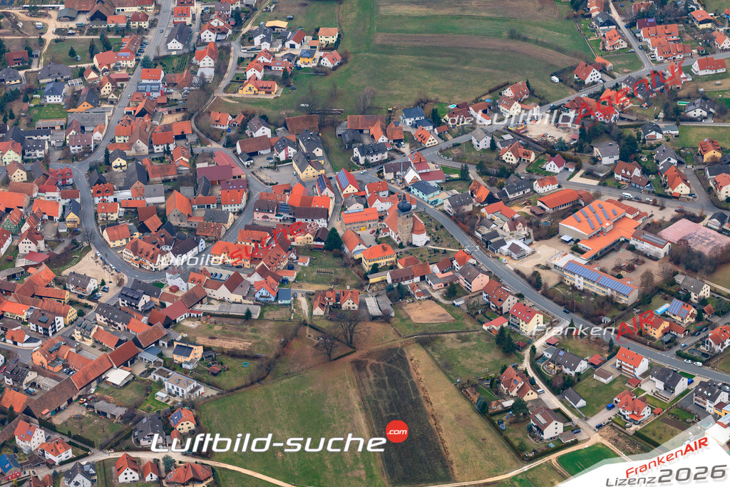 Das Luftbild der Stadt Langensendelbach wurde 2018 vom Flugzeug heraus erstellt (keine Drohne) Aufnahmehöhe ca.400 Meter- hohe Auflösung für beste Druck-Qualität