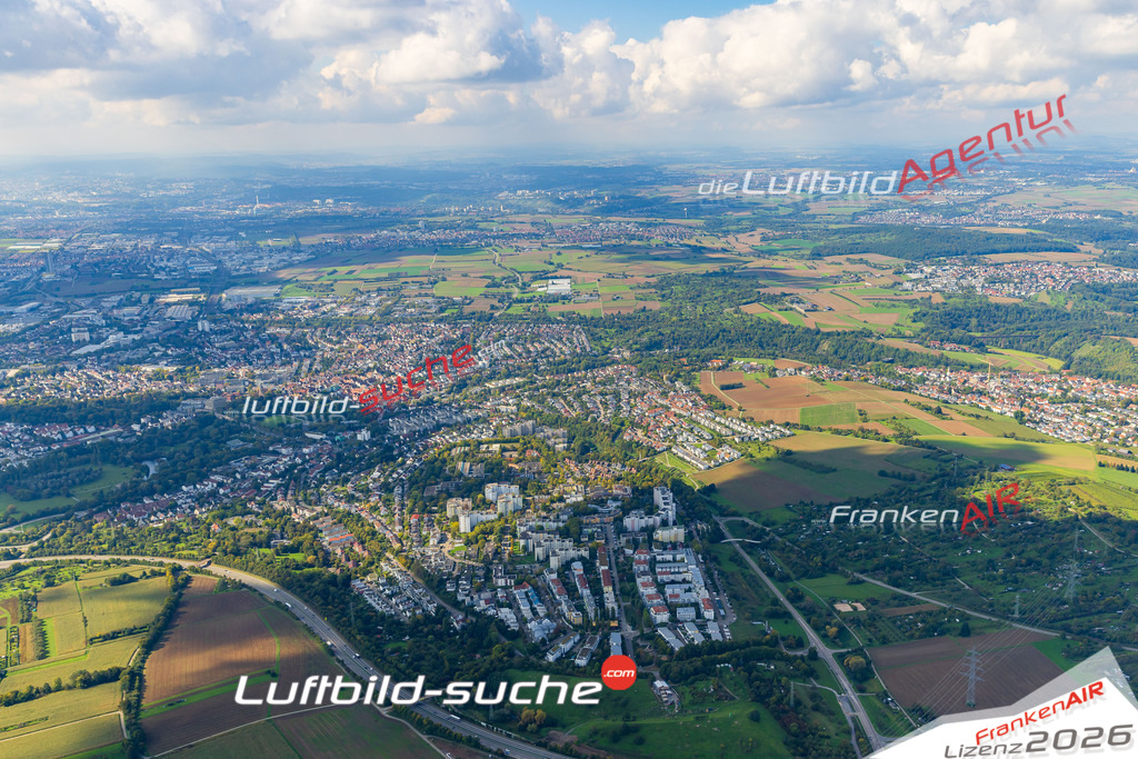 Luftaufnahme von  Waiblingen - Die Luftaufnahme wurde 2025 vom UL-Flugzeug heraus erstellt ( keine Drohne ) - Hochauflösende Luftaufnahme - für professionelle Ausdrucke geeignet. Die Geschenkidee !Mit Lizenz und Bildrechte bestellbar