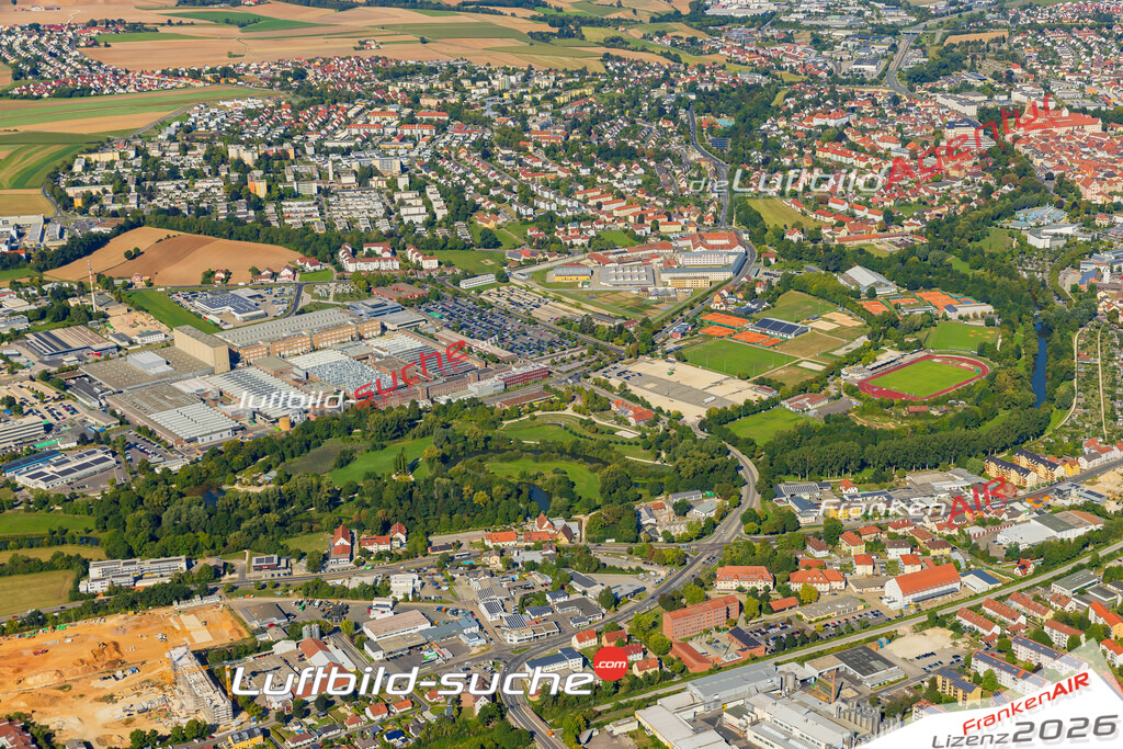 Luftaufnahme der Stadt Amberg - Die Luftaufnahme wurde 2025 vom UL-Flugzeug heraus erstellt ( keine Drohne ) - Hochauflösende Luftaufnahme - für professionelle Ausdrucke geeignet. Die Geschenkidee !Mit Lizenz und Bildrechte bestellbar