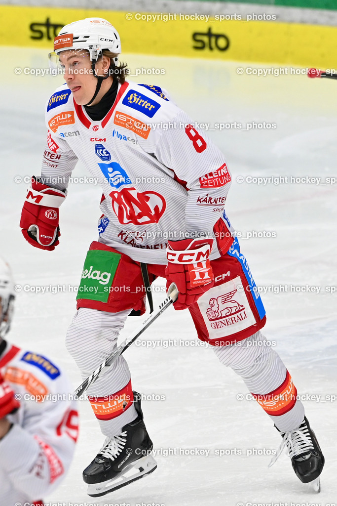 EC IDM WÄRMEPUMPEN VSV vs. EC KAC | #8 Petersen Nicholas Eric EC KAC, EC IDM WÄRMEPUMPEN VSV vs. EC KAC, EC IDM WÄRMEPUMPEN VSV vs. EC KAC am 02.02.2025 in Villach (Stadthalle Villach), Austria, (Photo by Bernd Stefan)