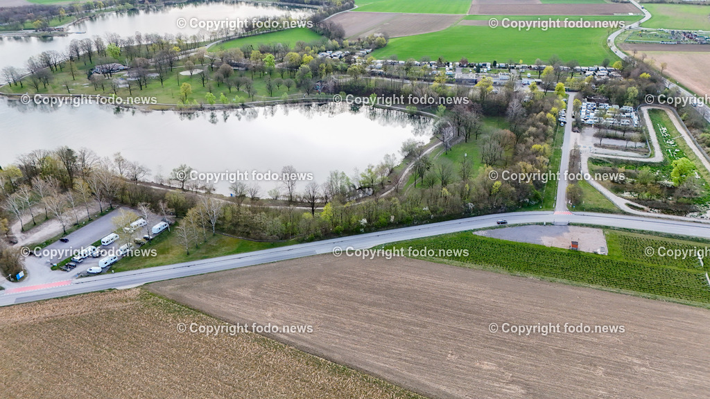 Pichlingersee_ Roma_ Sinti_ Camping_ Linz_ 27.03.2024-9 | 27.03.2024, Pichlingersee, AUT, Roma, Sinti, Camping, Durchreiseplatz, im Bild Campingflaeche, Wohnwagen, Drohne