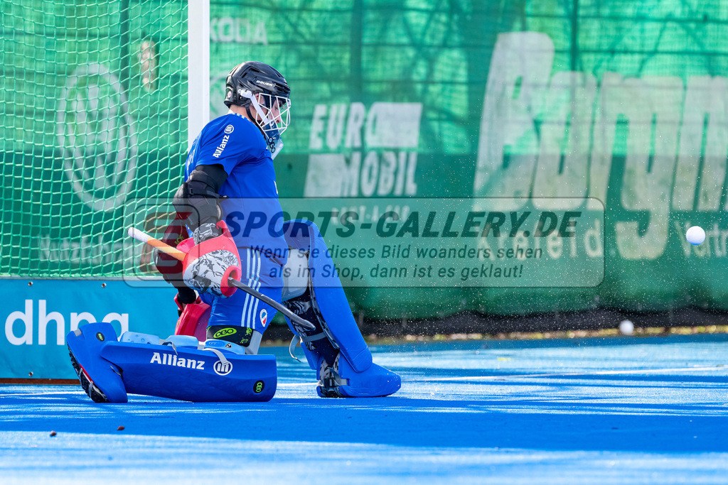 HK_20240323_109861 | 1. Bundesliga Hockey Herren Crefelder HTC - Mannheimer HC am 23.3.2024 Crefelder HTC  Hüttenallee, Krefeld , Adrian Rafi Torwart ( Mannheimer HC #21 )