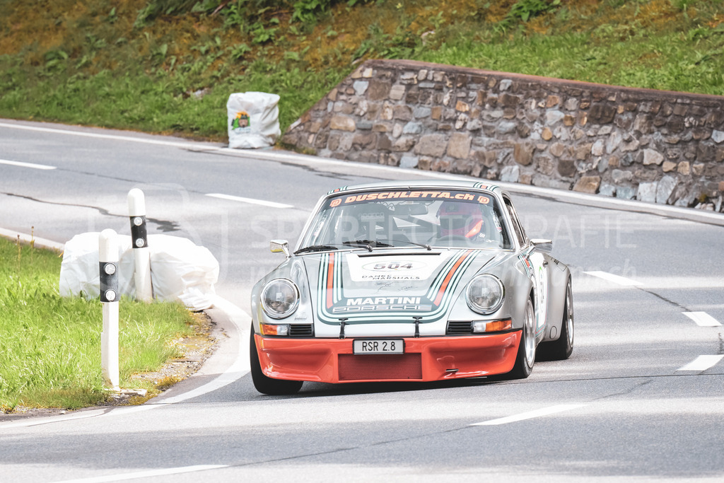 21. Arosa ClassicCar 2025 - 7. =September= 2025 | Duschi B. Duschletta aus Freidorf (SUI) in einem Porsche 911 2.8 RSR aus dem Jahre 1973 mit Startnummer 504 am Arosa ClassicCar 2025 in der Kategorie Competition..@arosaclassiccar, @arosa.official, #arosaclassiccar, #arosa, #76curves, #classiccarBild: Sportfotografie Markus Aeschimann | www.markus-aeschimann.ch - Realisiert mit Pictrs.com